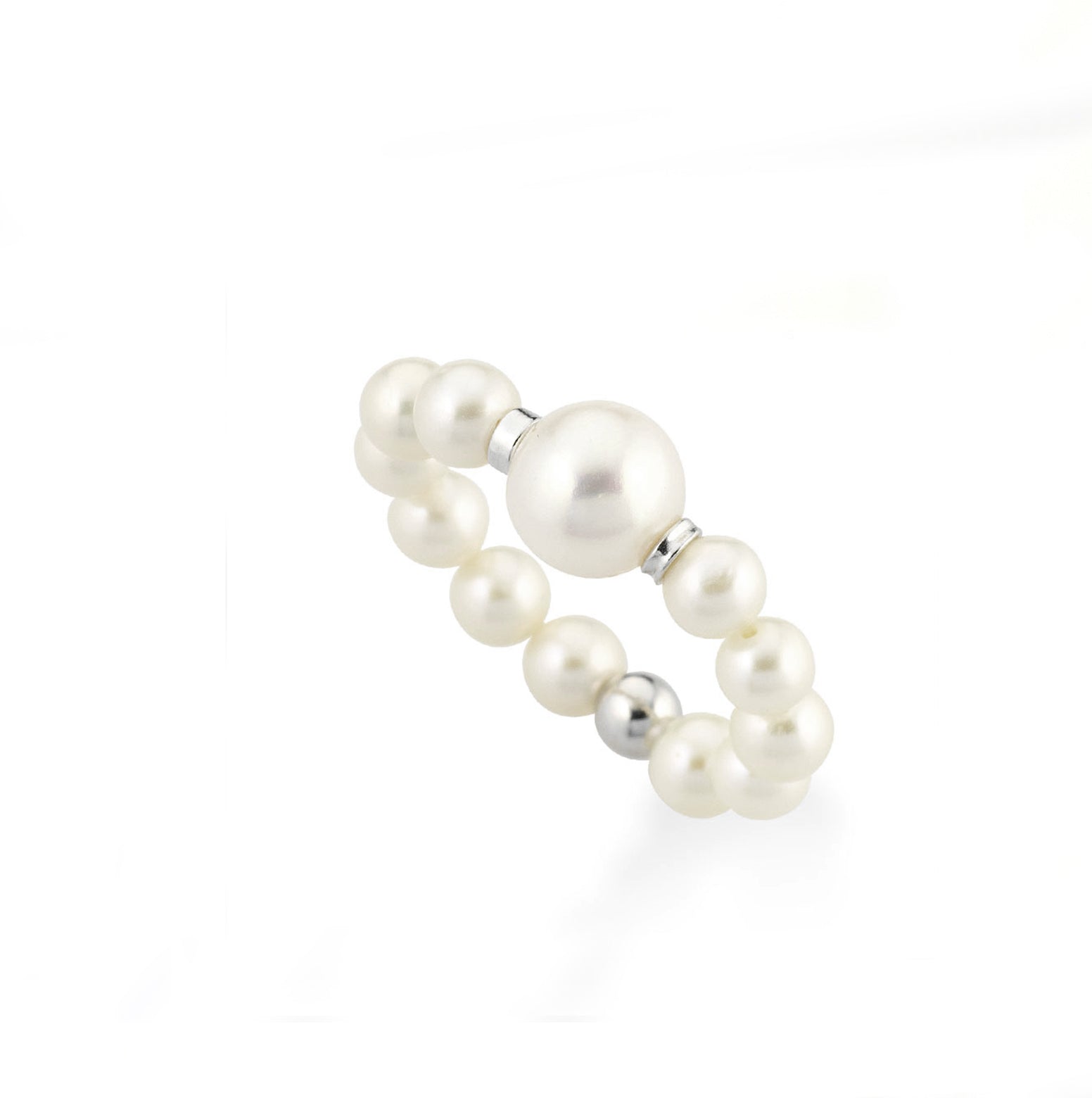 Anello filo di Perle a molla