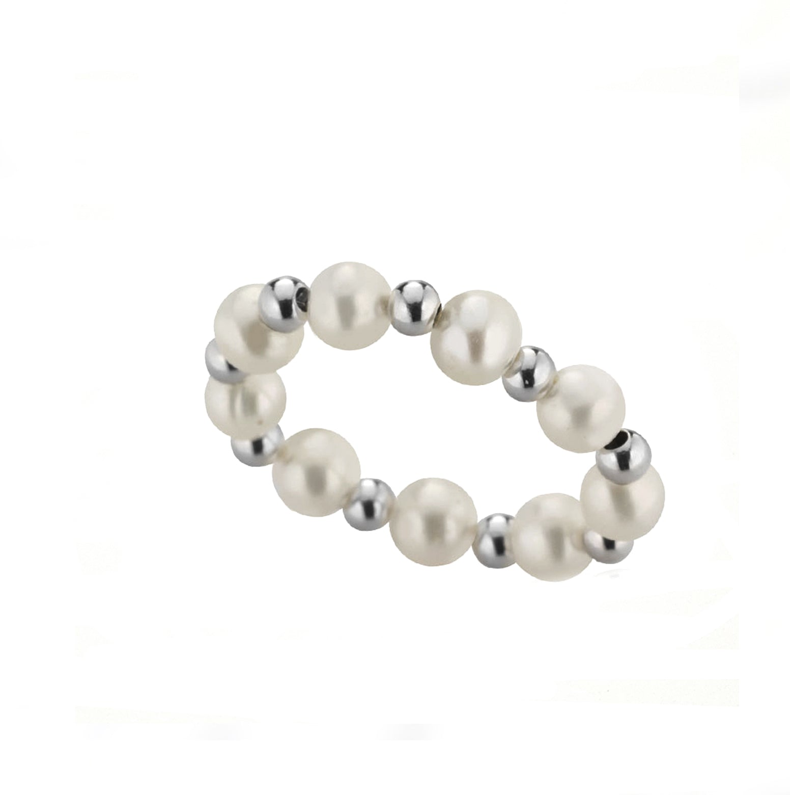 Anello filo di Perle a molla