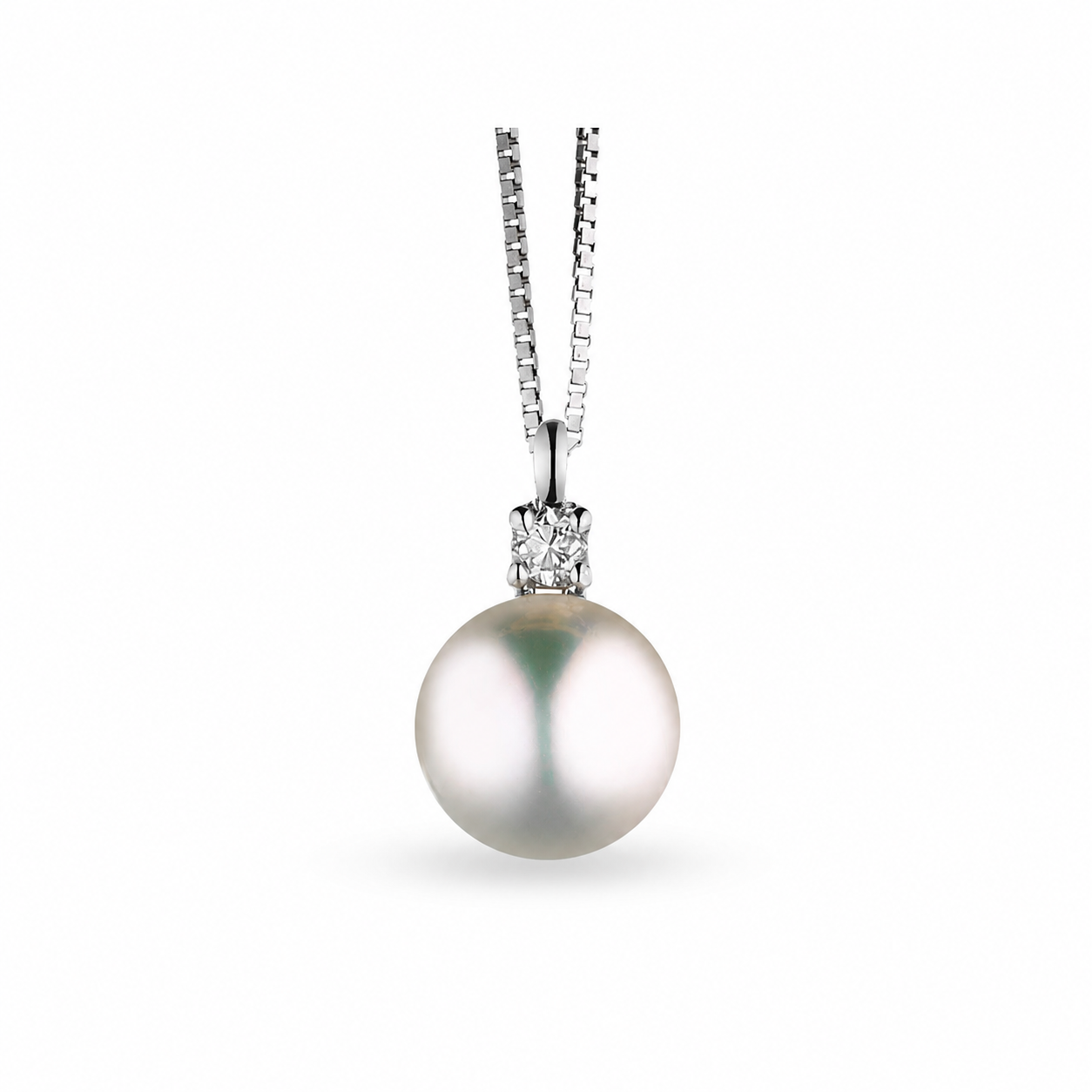 Catenina con Pendente Perla e Diamantino